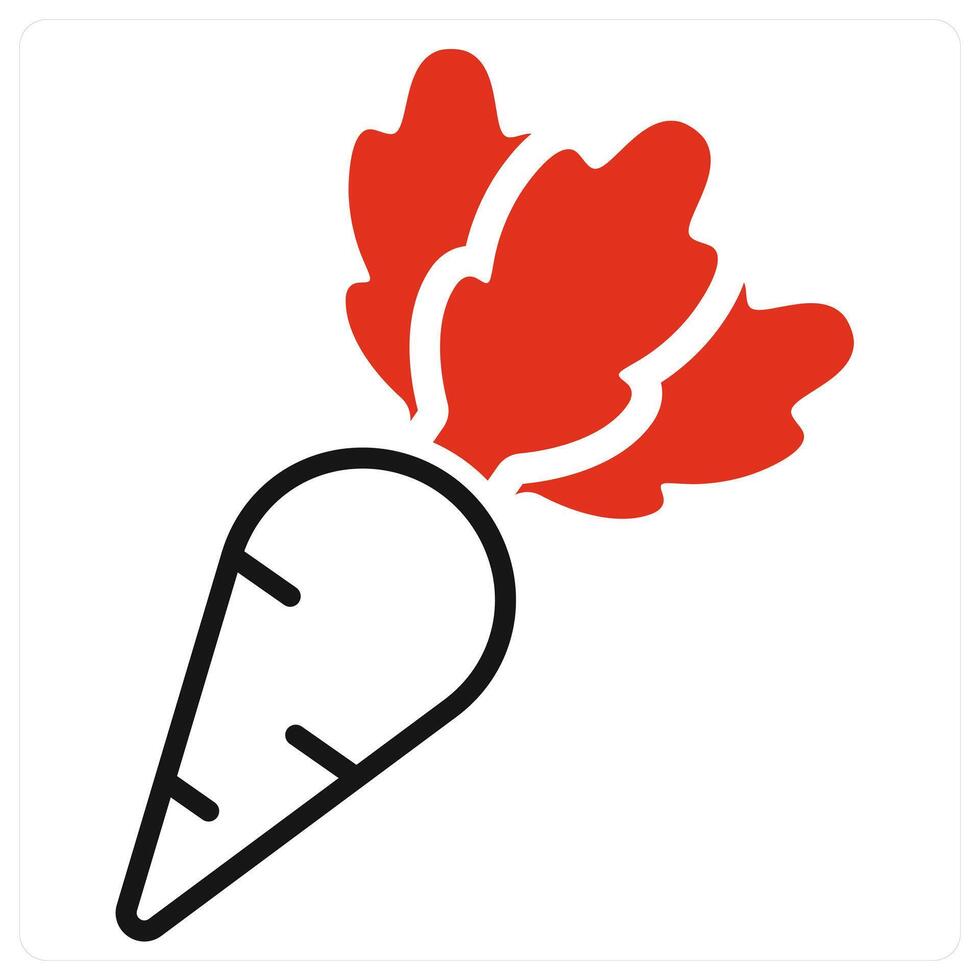 Carrot icon in red color vector
