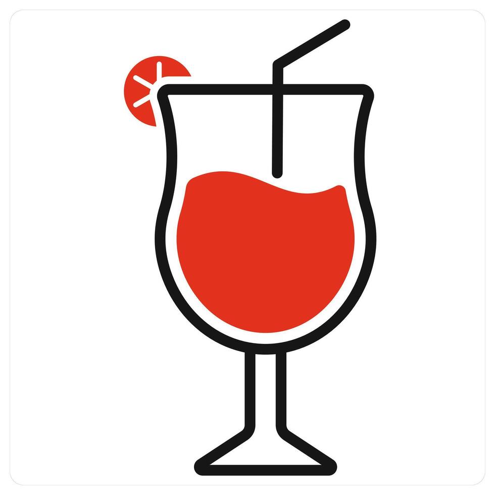 Mocktail icon in red color vector