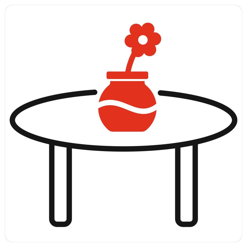 Table icon in red color vector