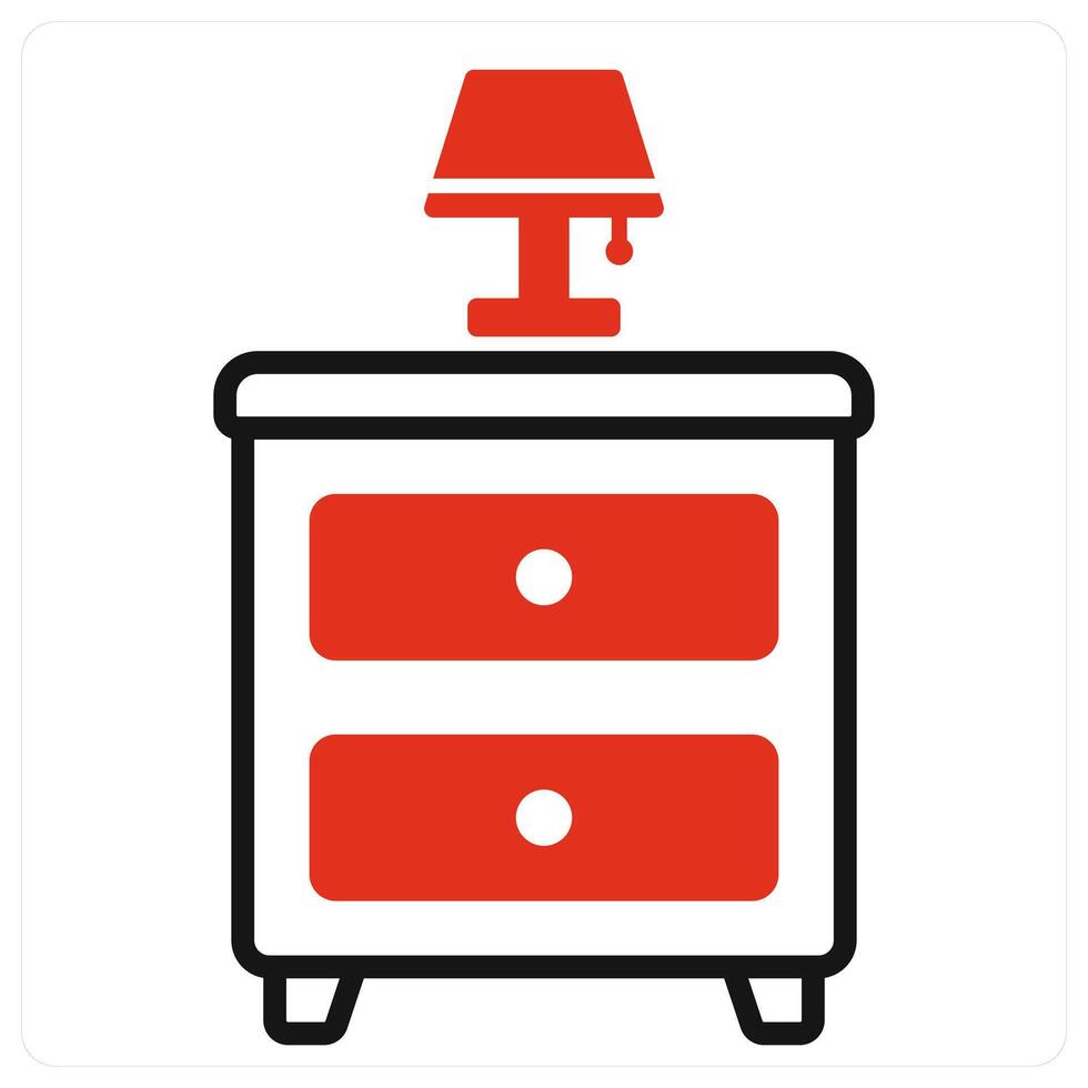 Side Table icon in red color vector