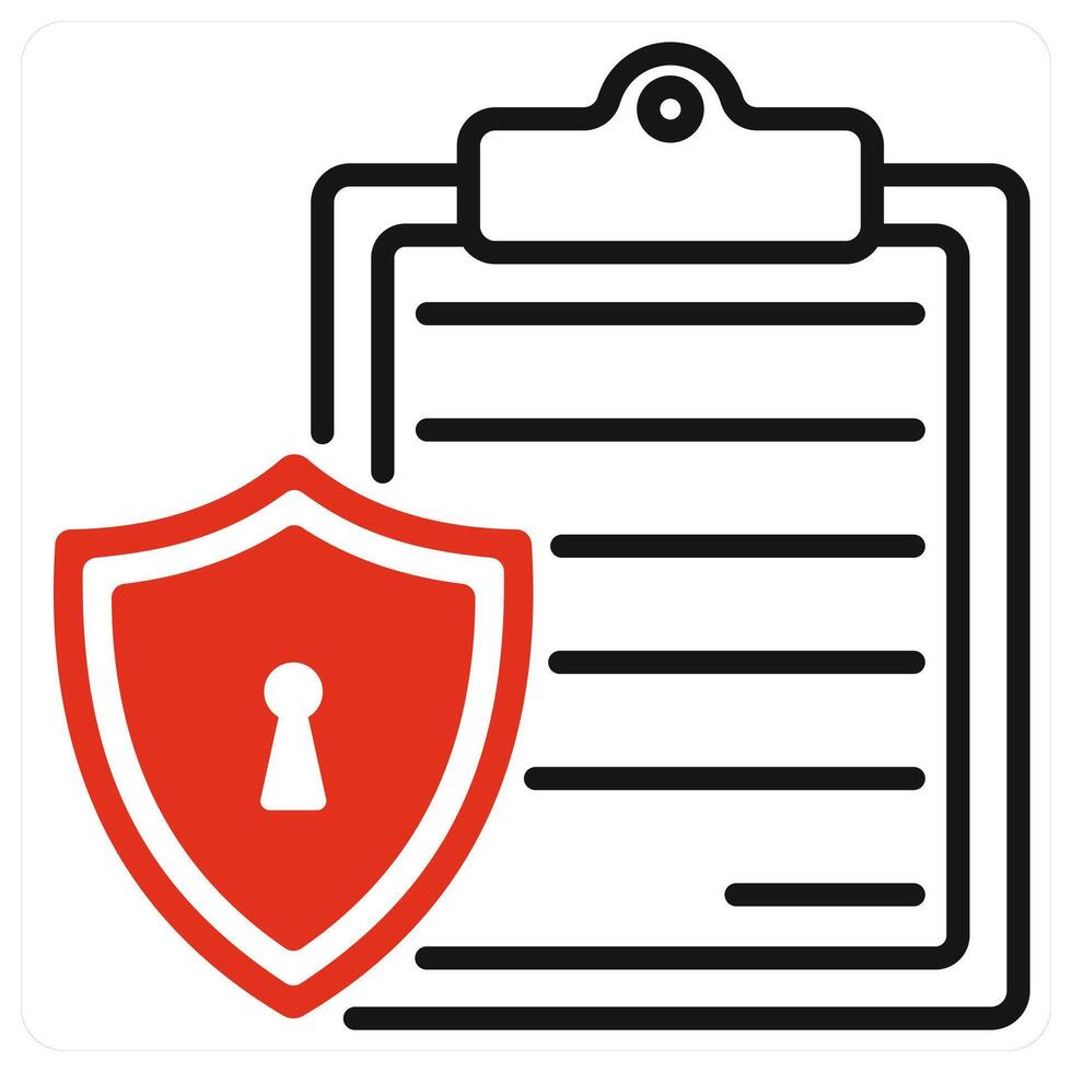 Privacy Policy icon in red color vector