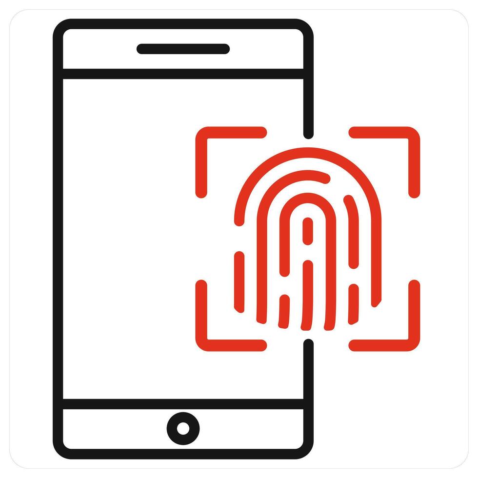 Biometric icon in red color vector