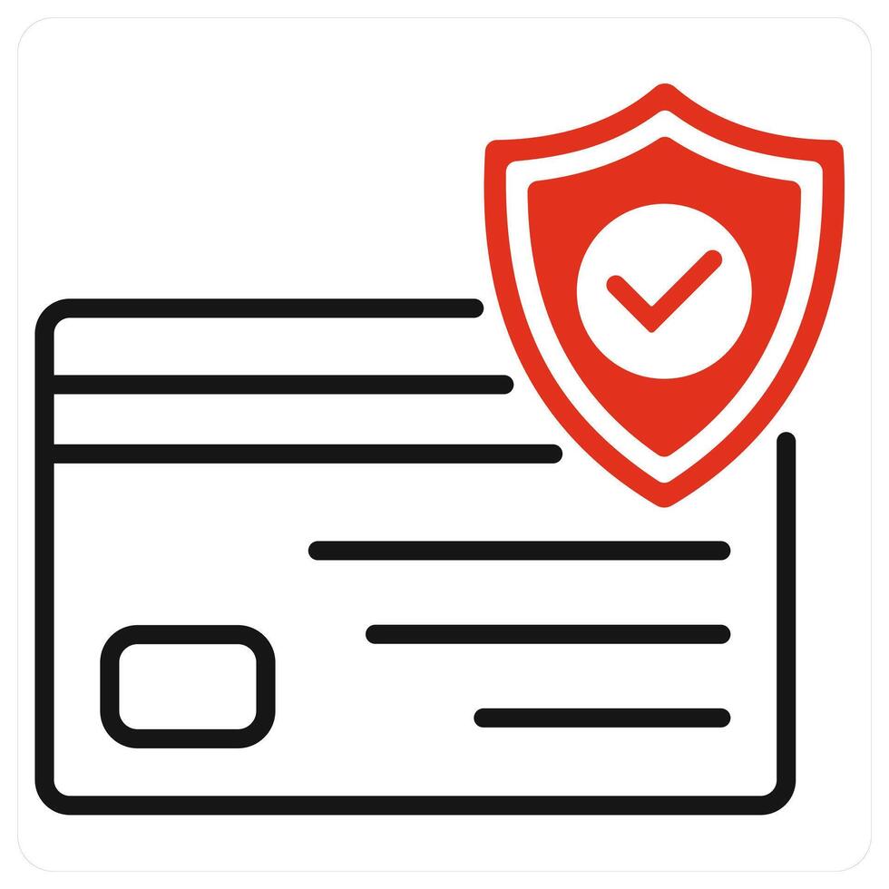 Security Card icon in red color vector