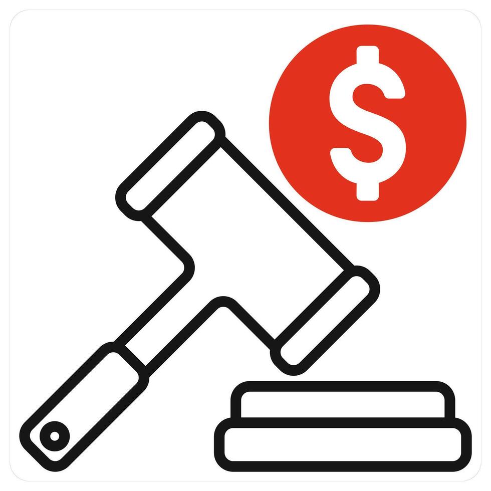 Gdpr Fine icon in red color vector