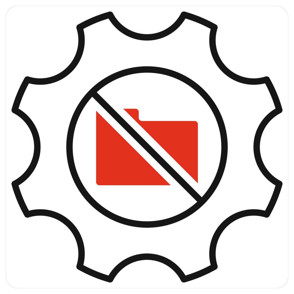 Restriction Of Processing icon in red color vector