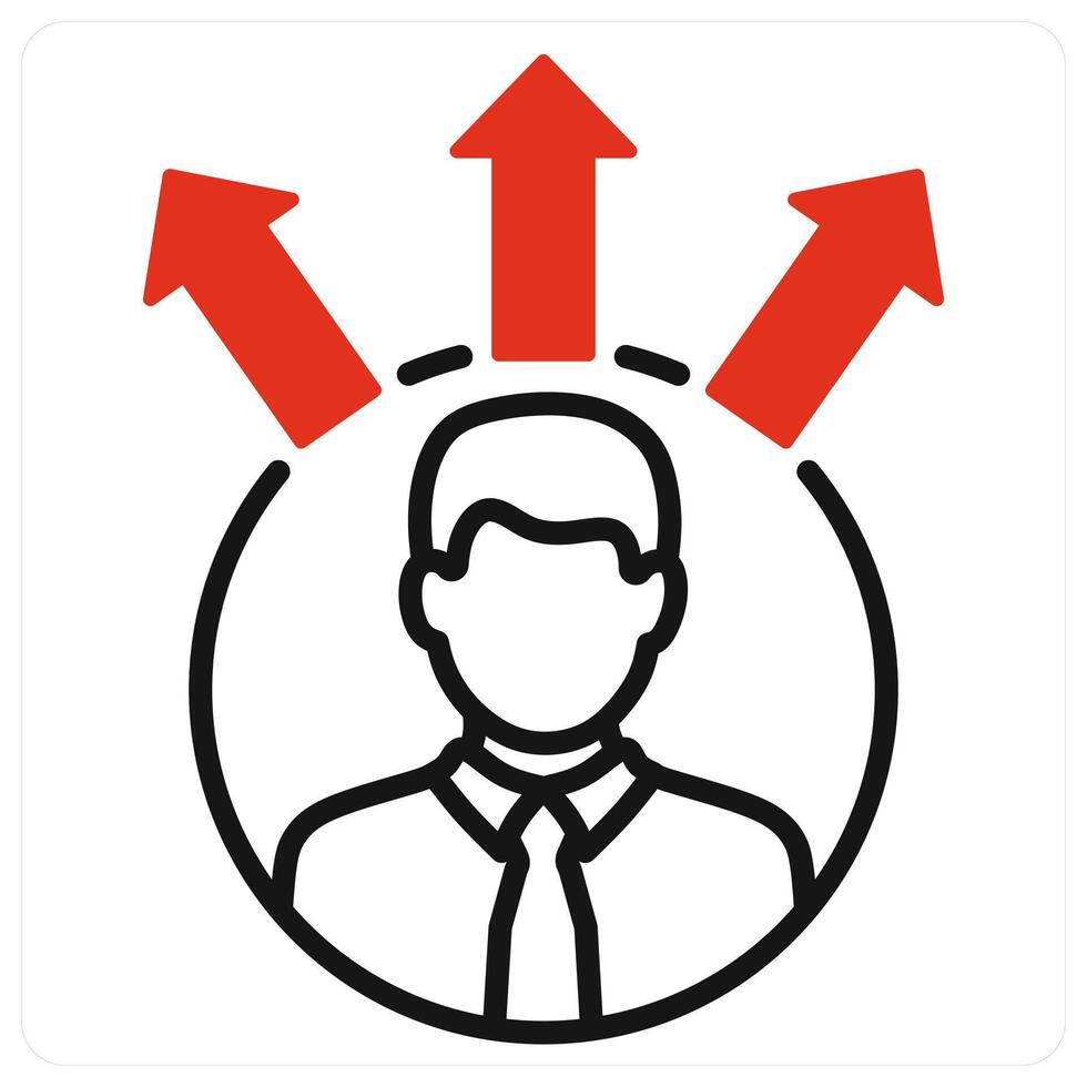 Profiling icon in red color vector