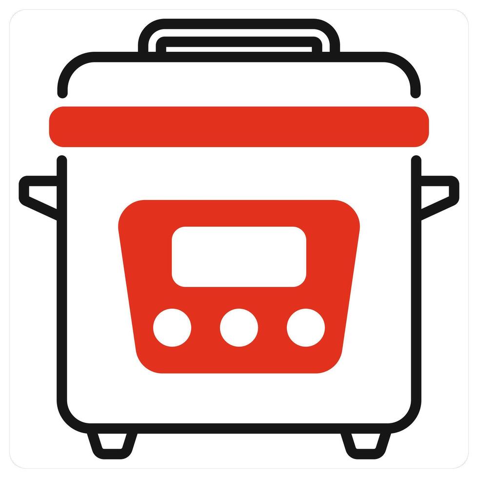 Electric Cooker icon in red color vector