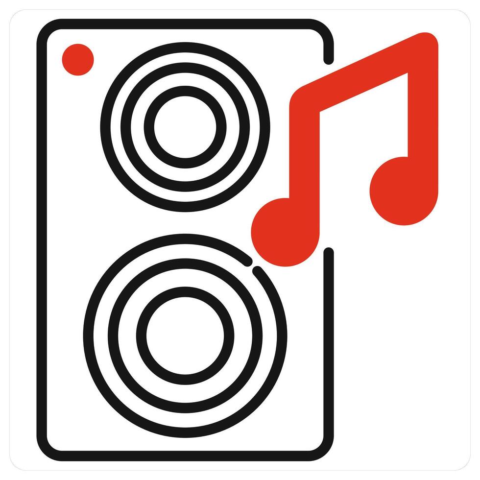 Speaker icon in red color vector