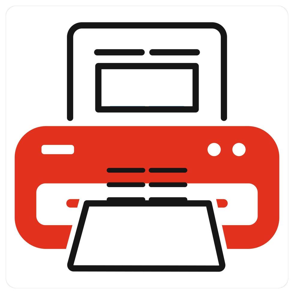 Printer icon in red color vector