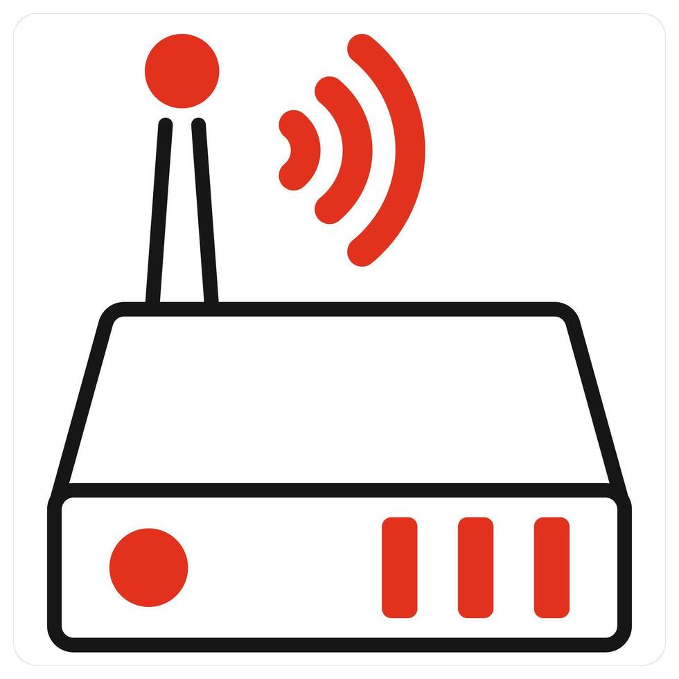 Router icon in red color vector