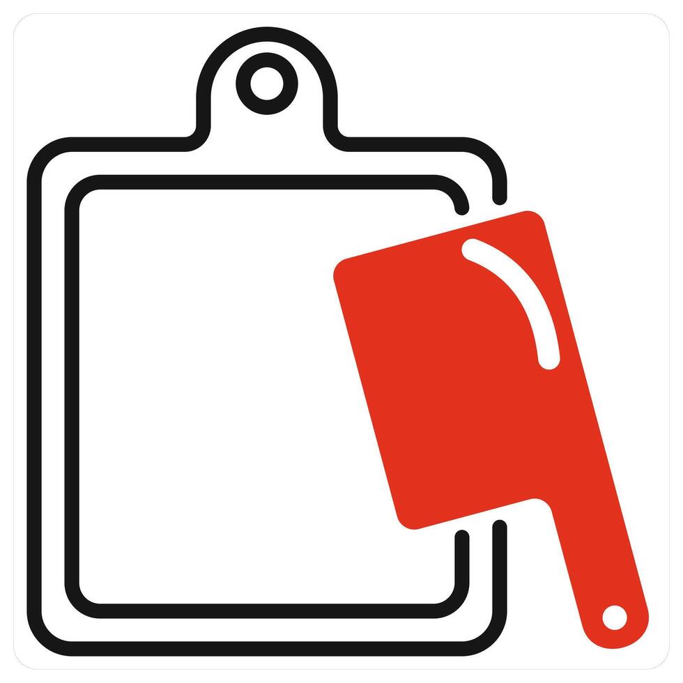 Chopping Board icon in red color vector