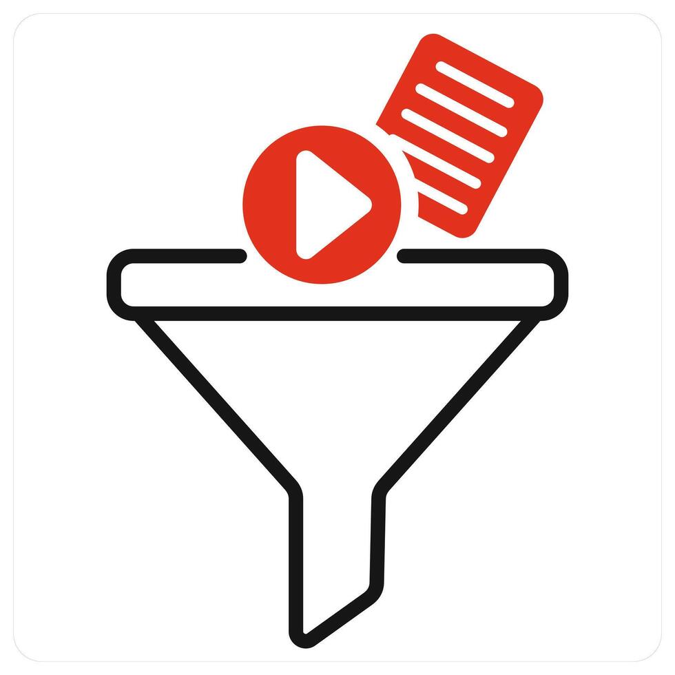 Content Filter icon in red color vector