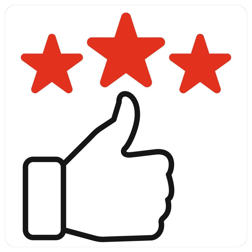 Review icon in red color vector