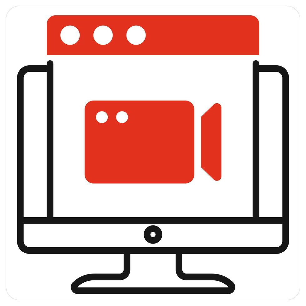 Website icon in red color vector