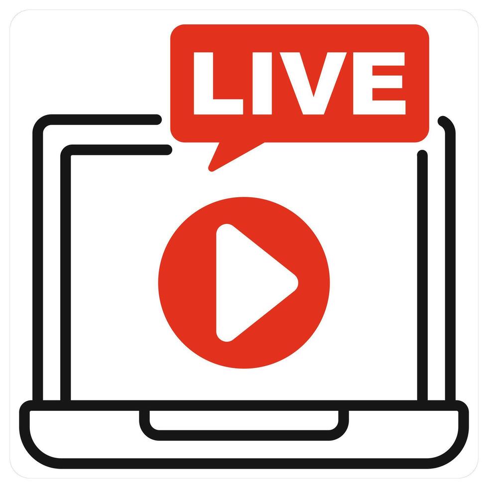 Live icon in red color vector