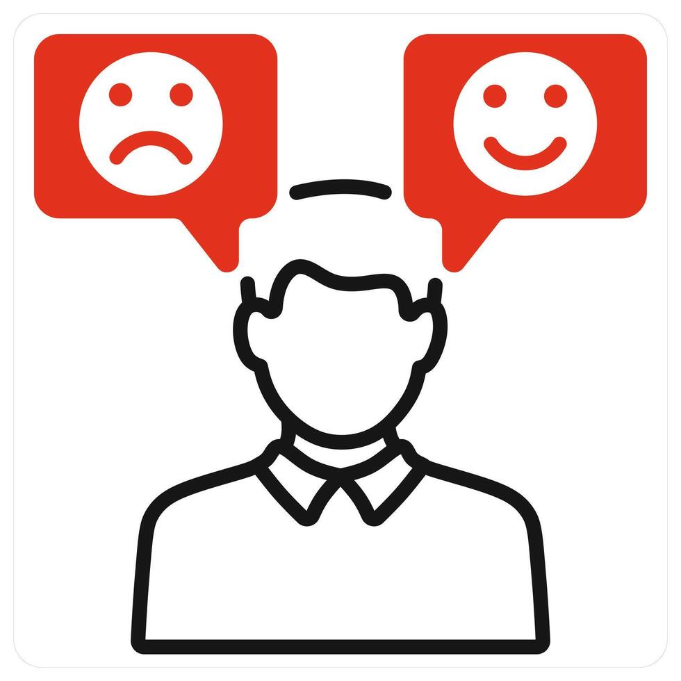 Emotion icon in red color vector