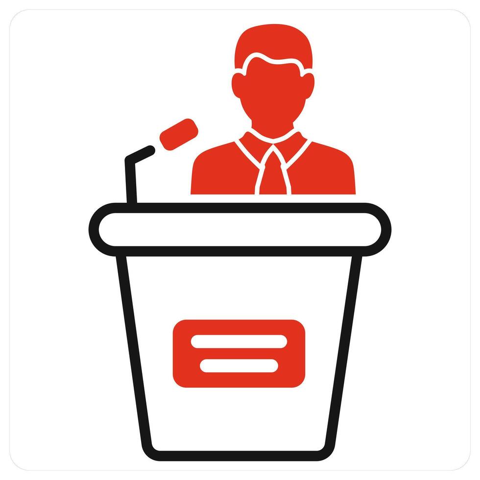 Speech icon in red color vector
