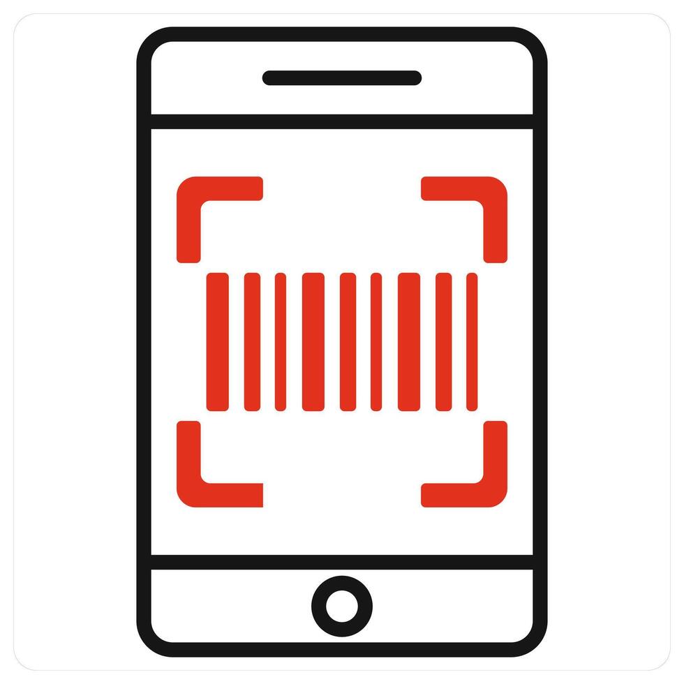 Scan icon in red color vector