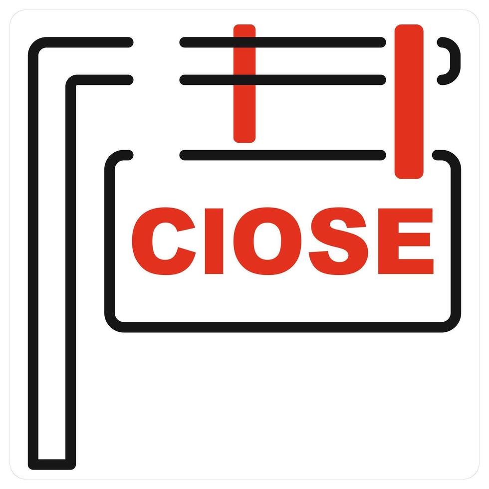 Close Board icon in red color vector