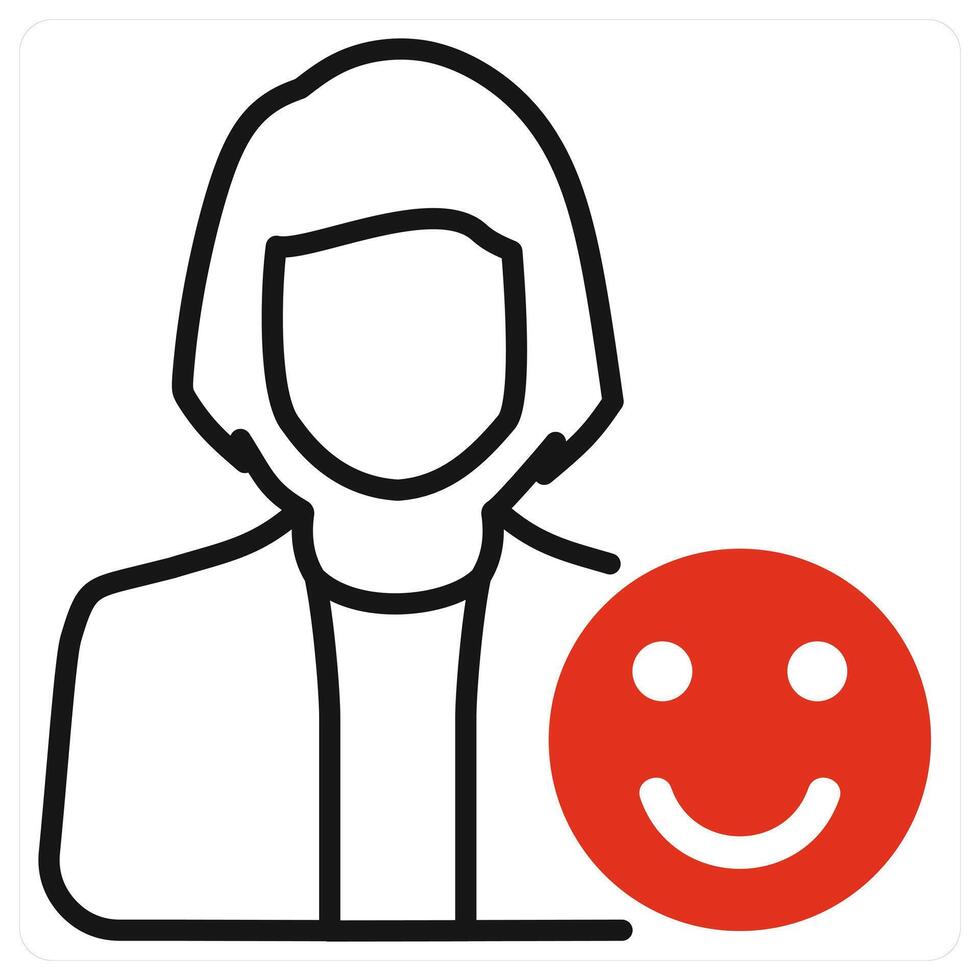 Happy Customer icon in red color vector