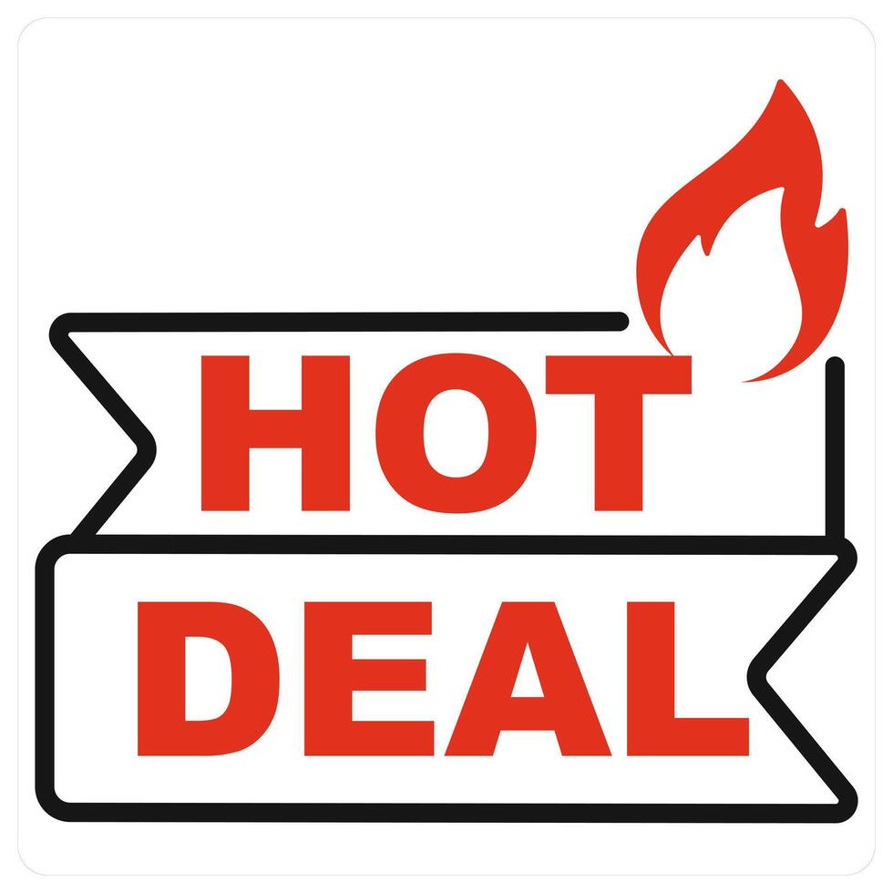 Hot Deal icon in red color vector