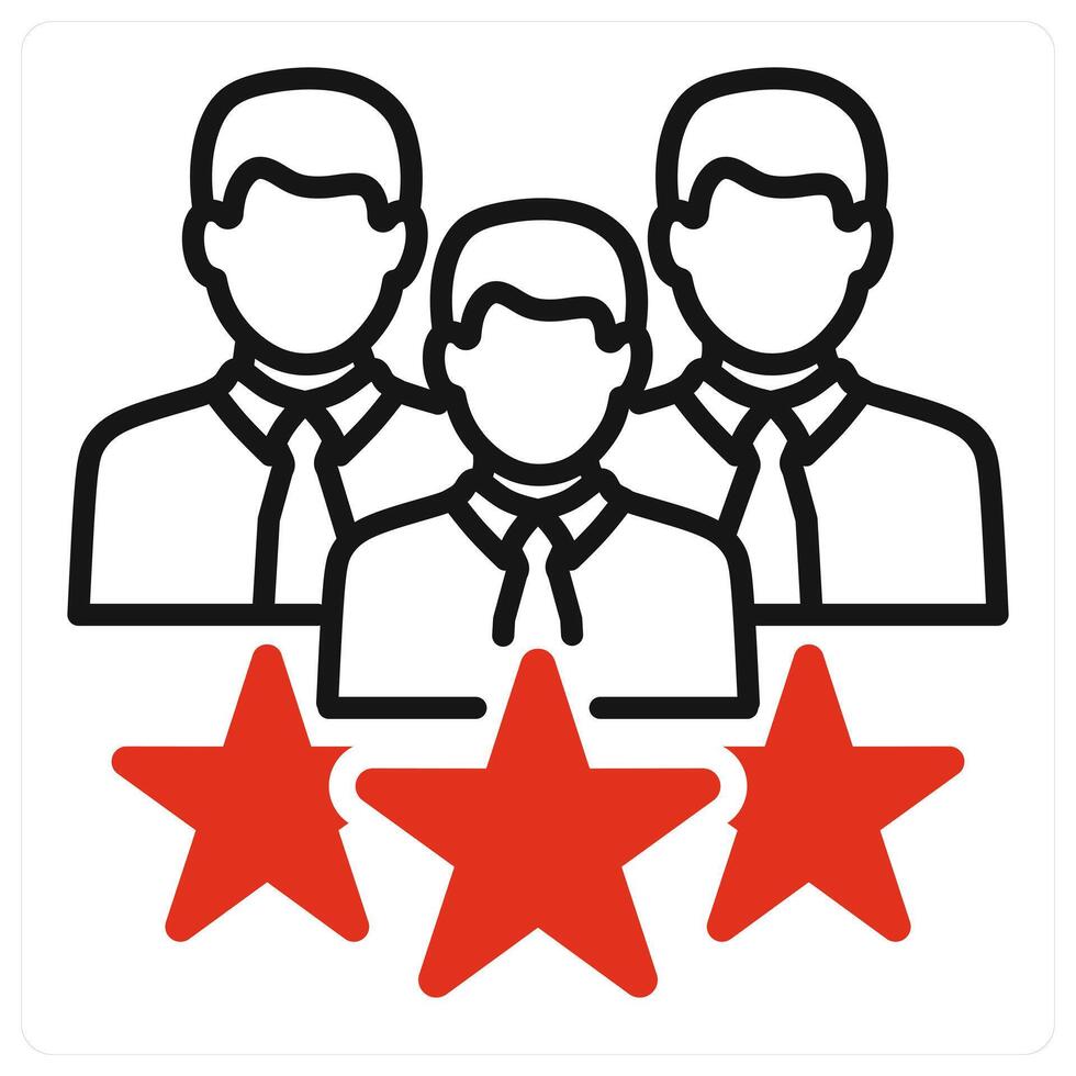 Customer Satisfaction icon in red color vector