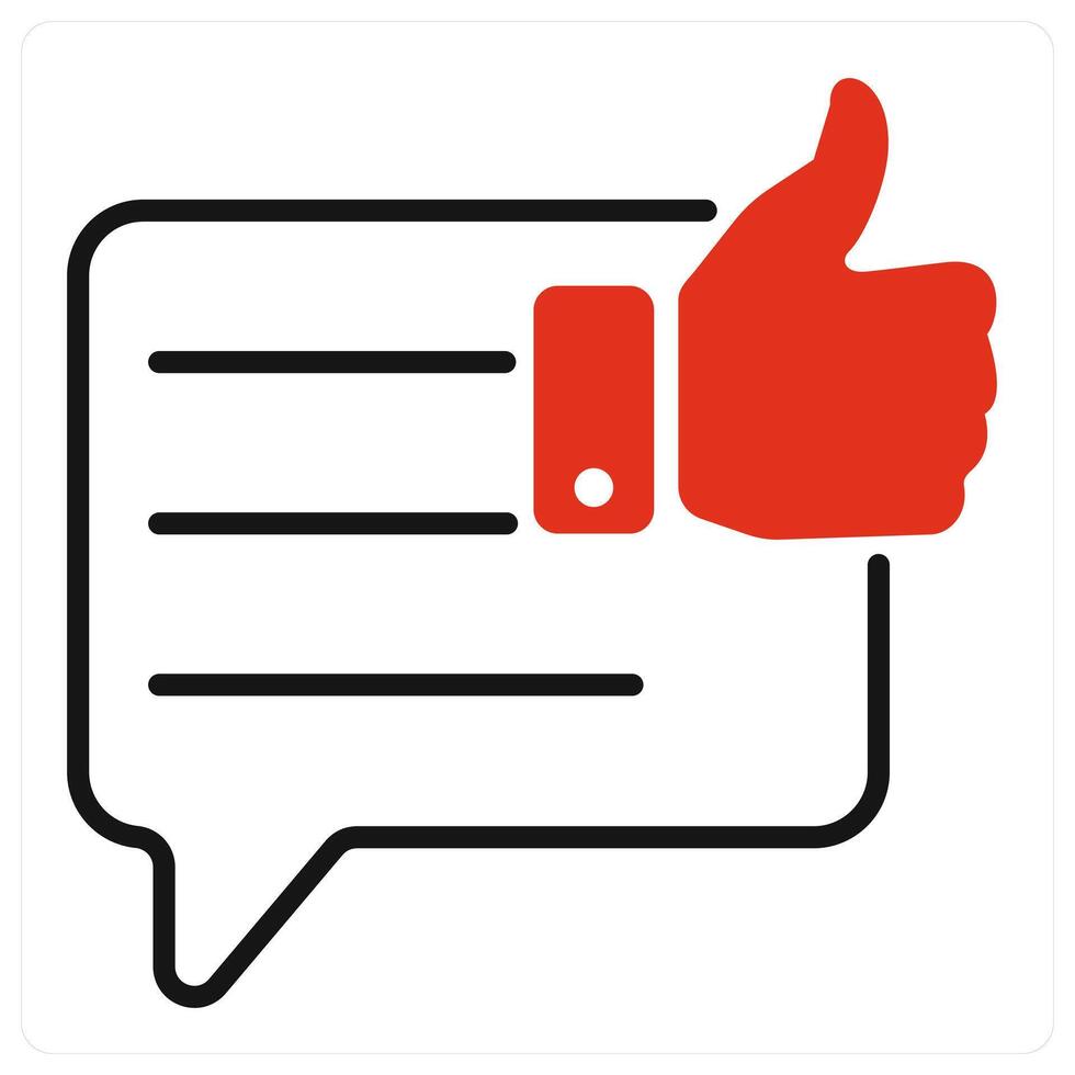 Positive Feedback icon in red color vector