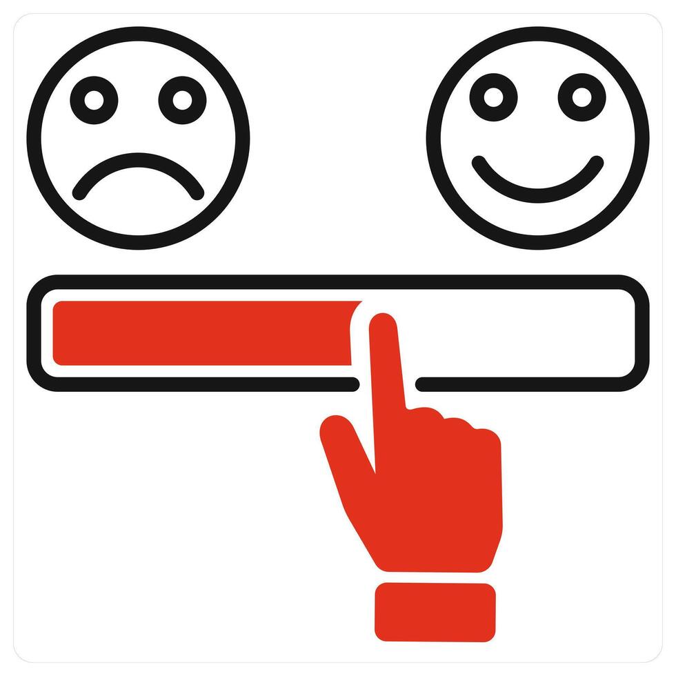 Satisfaction Scale icon in red color vector