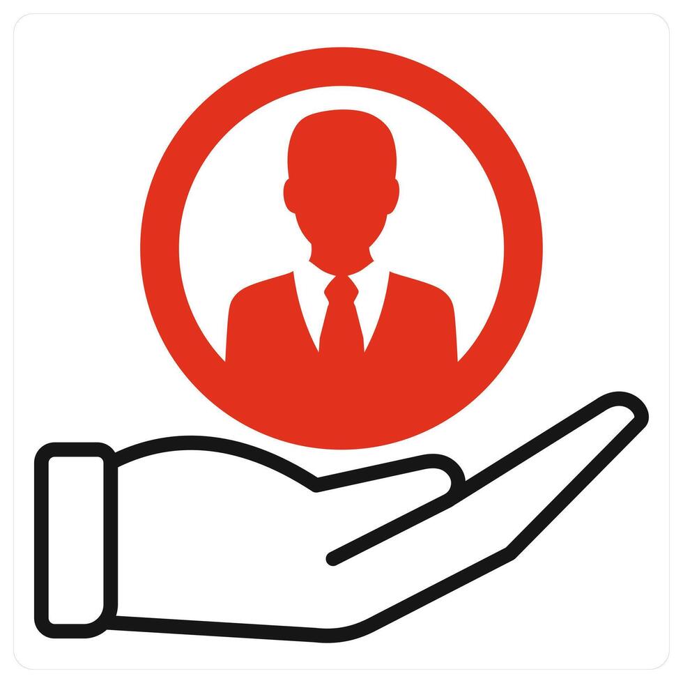 Client icon in red color vector