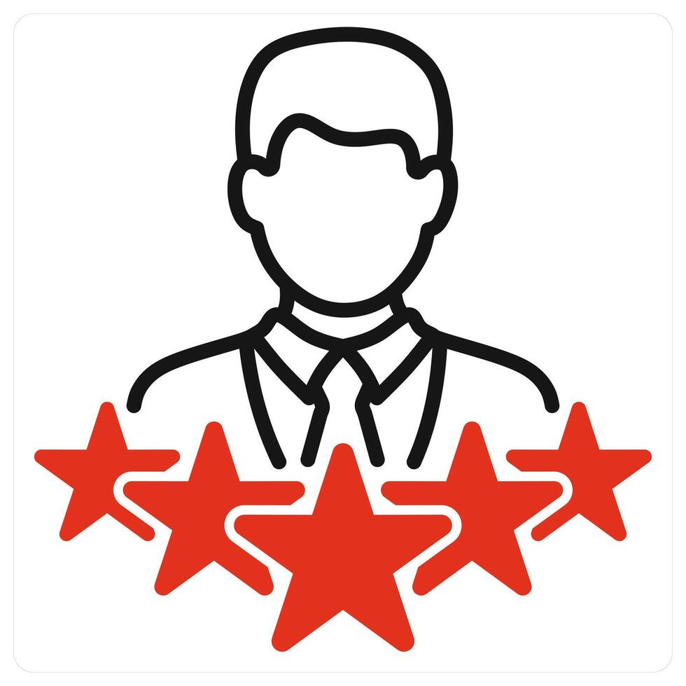 Credibility Star icon in red color vector