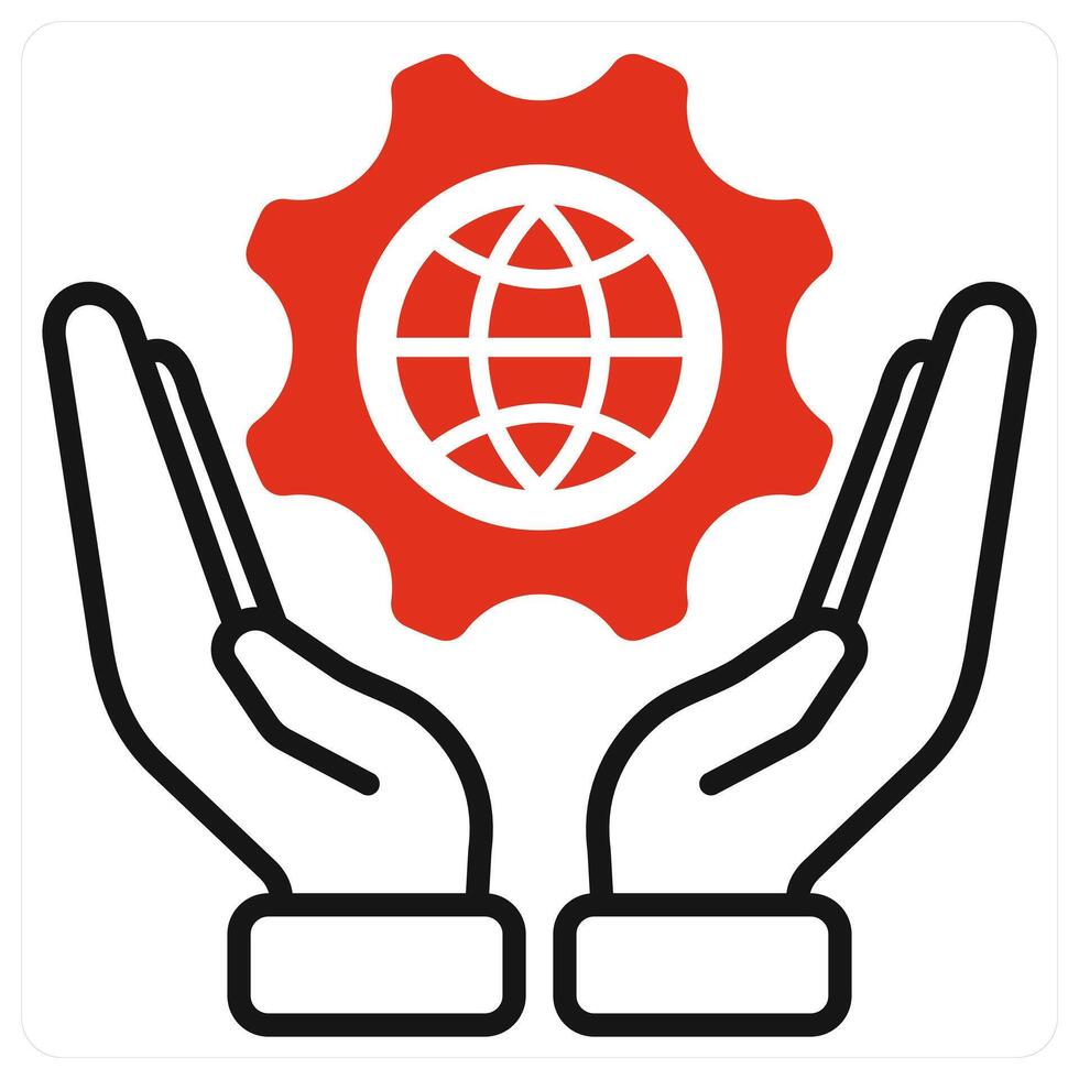 IT Governance icon in red color vector