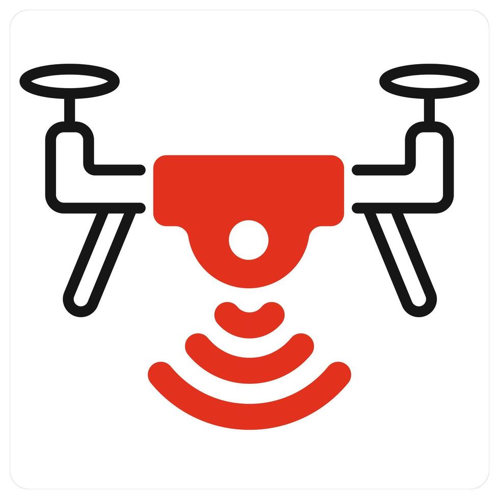 Drone icon in red color vector