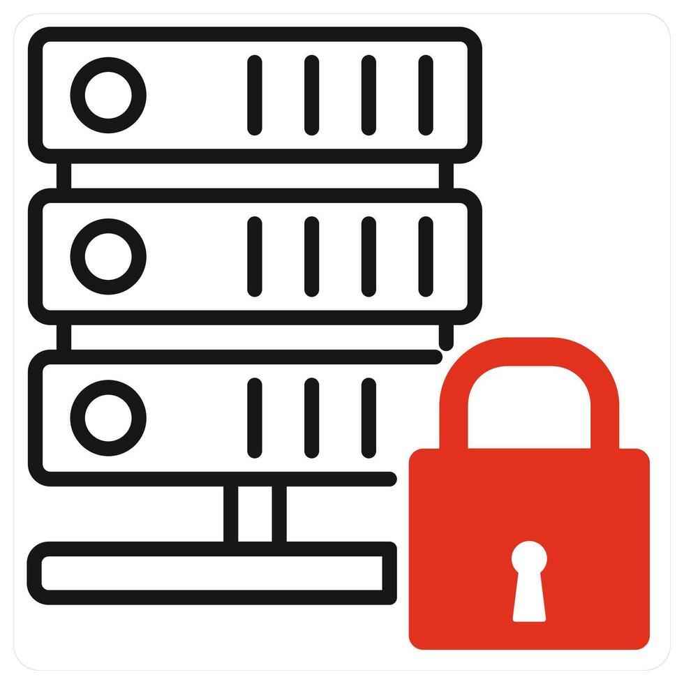 Secure Server icon in red color vector