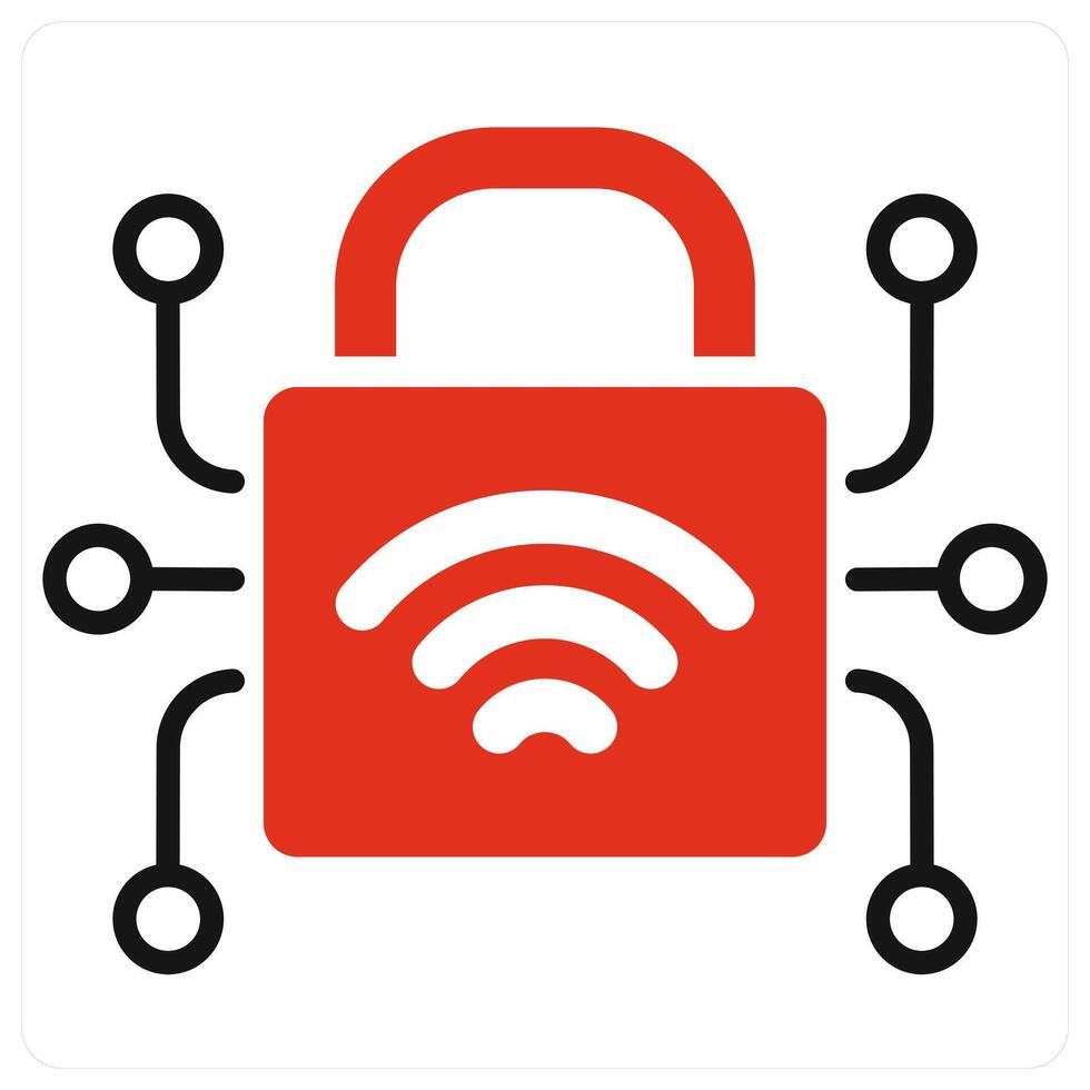 Secure Connection icon in red color vector