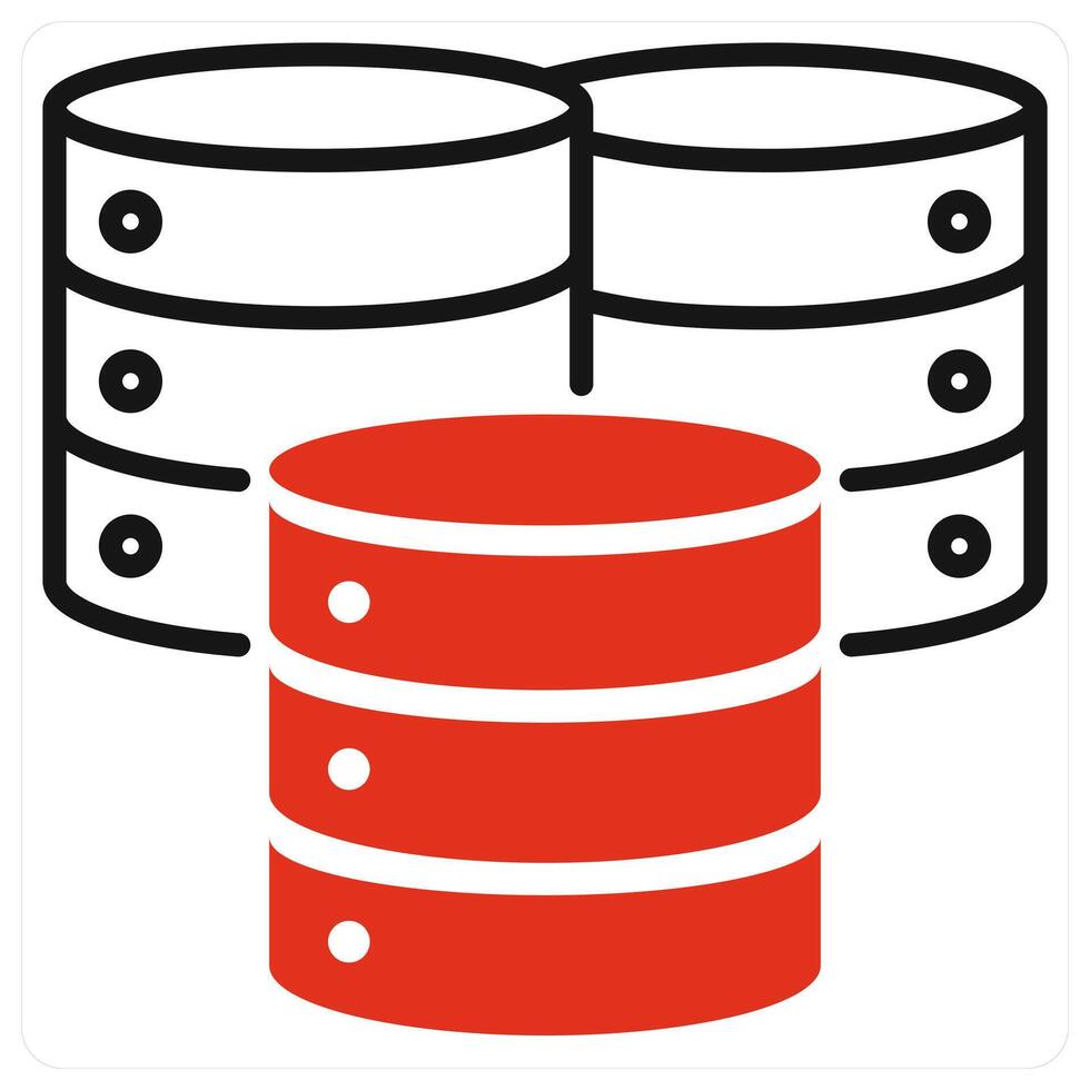Data Center icon in red color vector