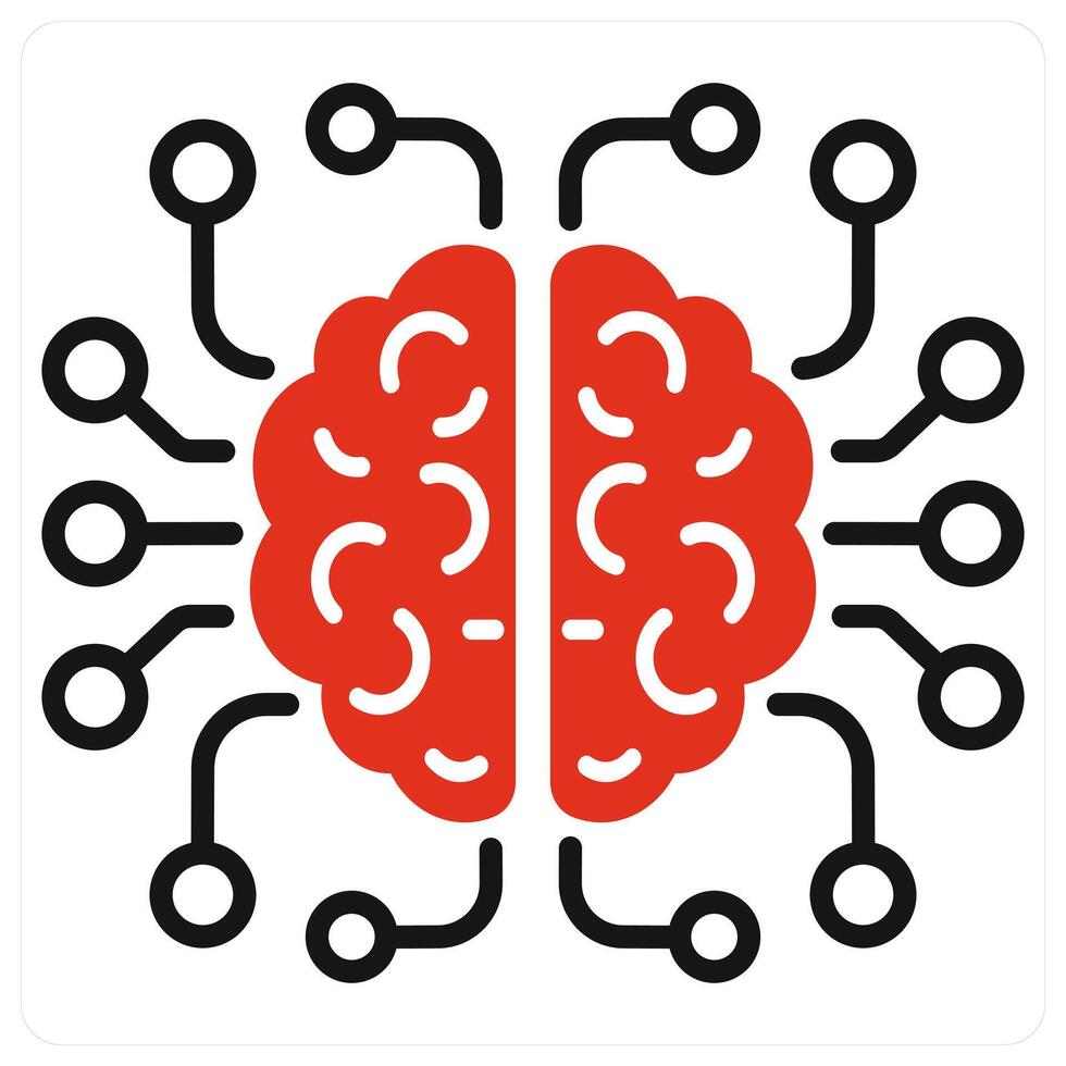 Artificialintelligence icon in red color vector