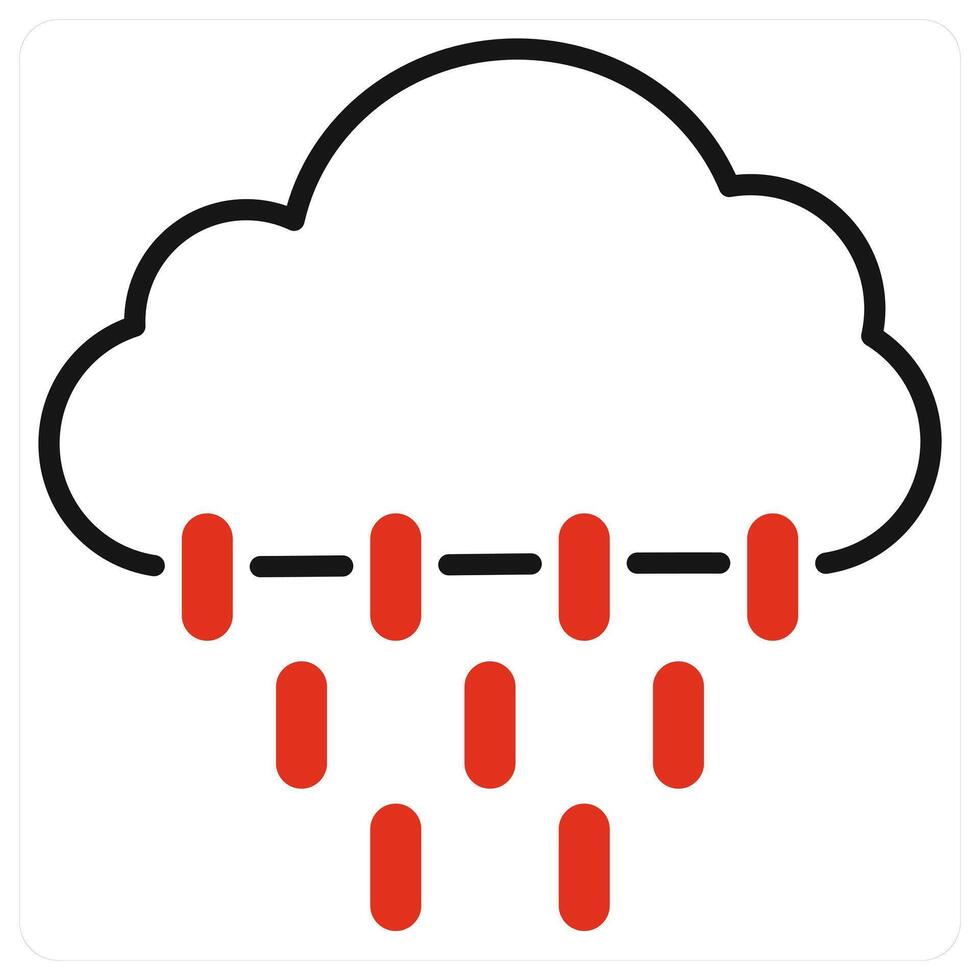 Downpour icon in red color vector