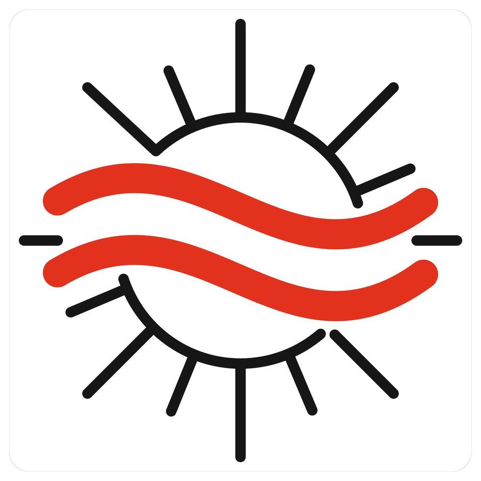 Haze icon in red color vector