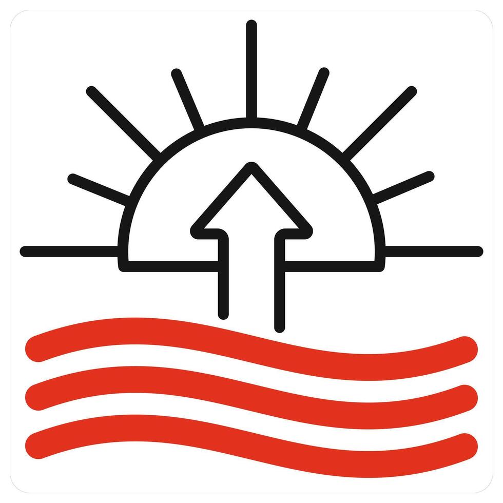 Sunrise icon in red color vector