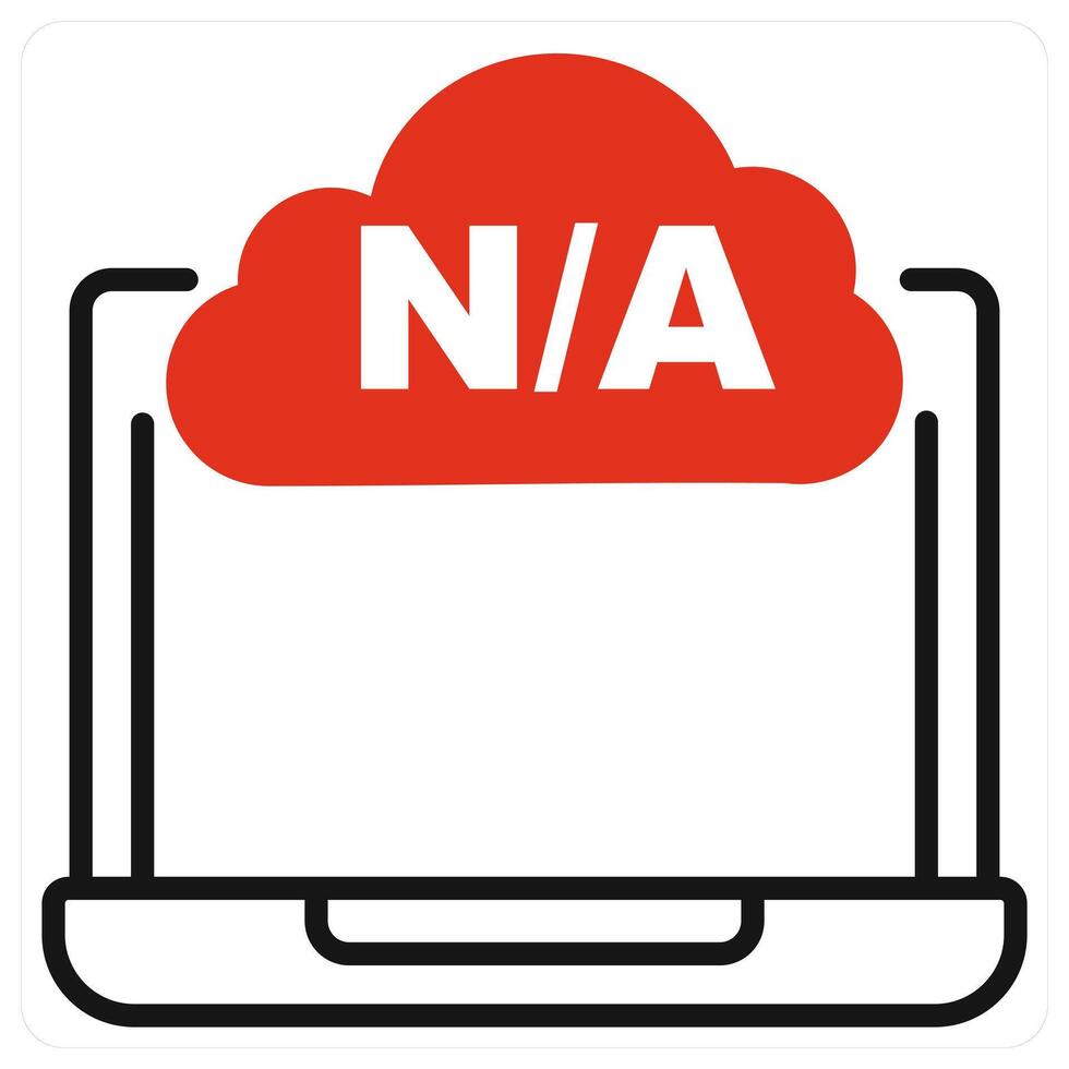 Not Available icon in red color vector