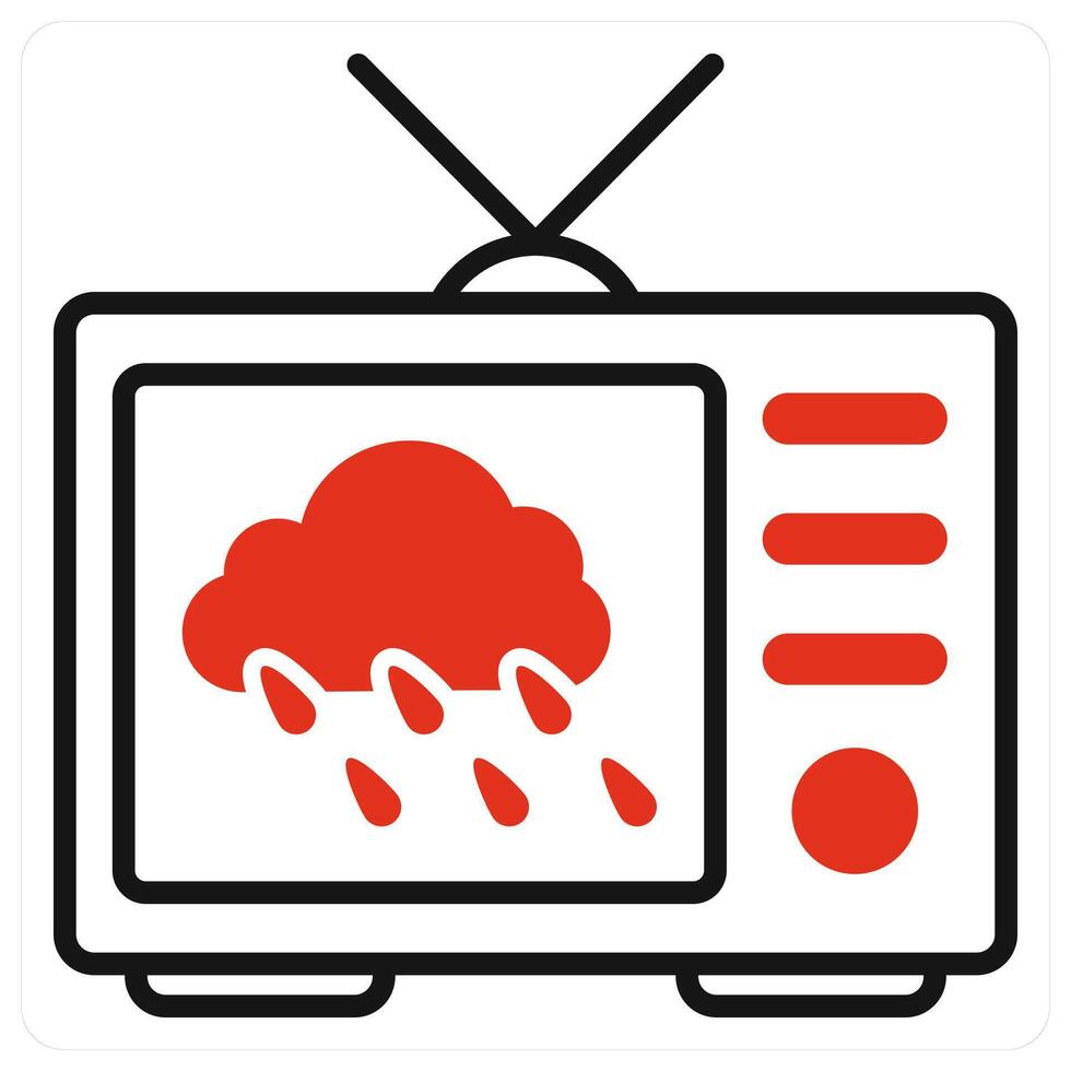 Weather News icon in red color vector