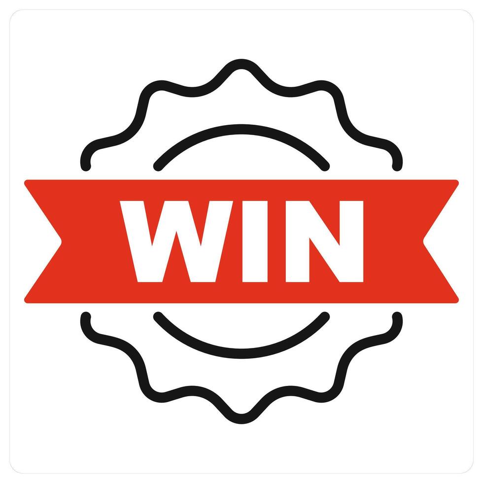 Win icon in red color vector