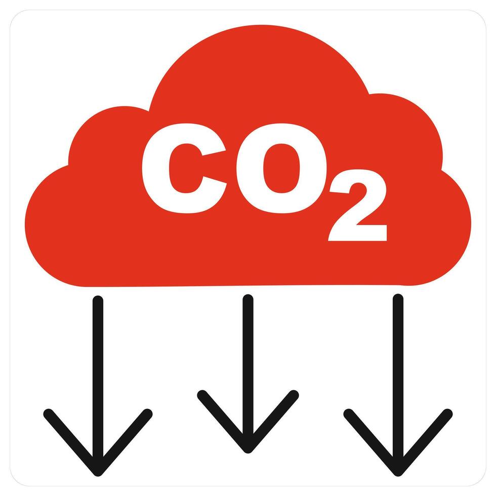 Co2 icon in red color vector