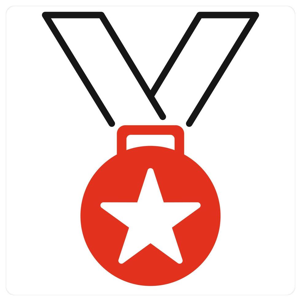 Medal icon in red color vector