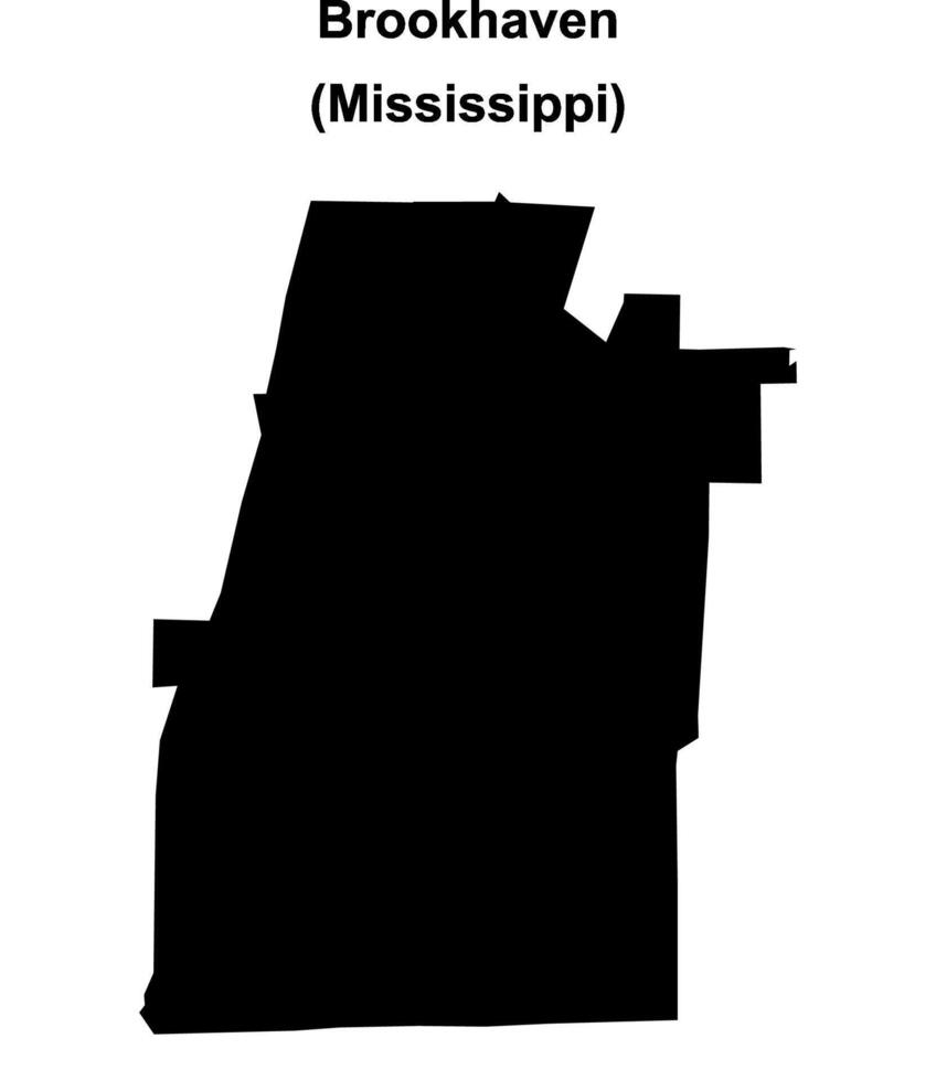Brookhaven, Mississippi blank outline map vector