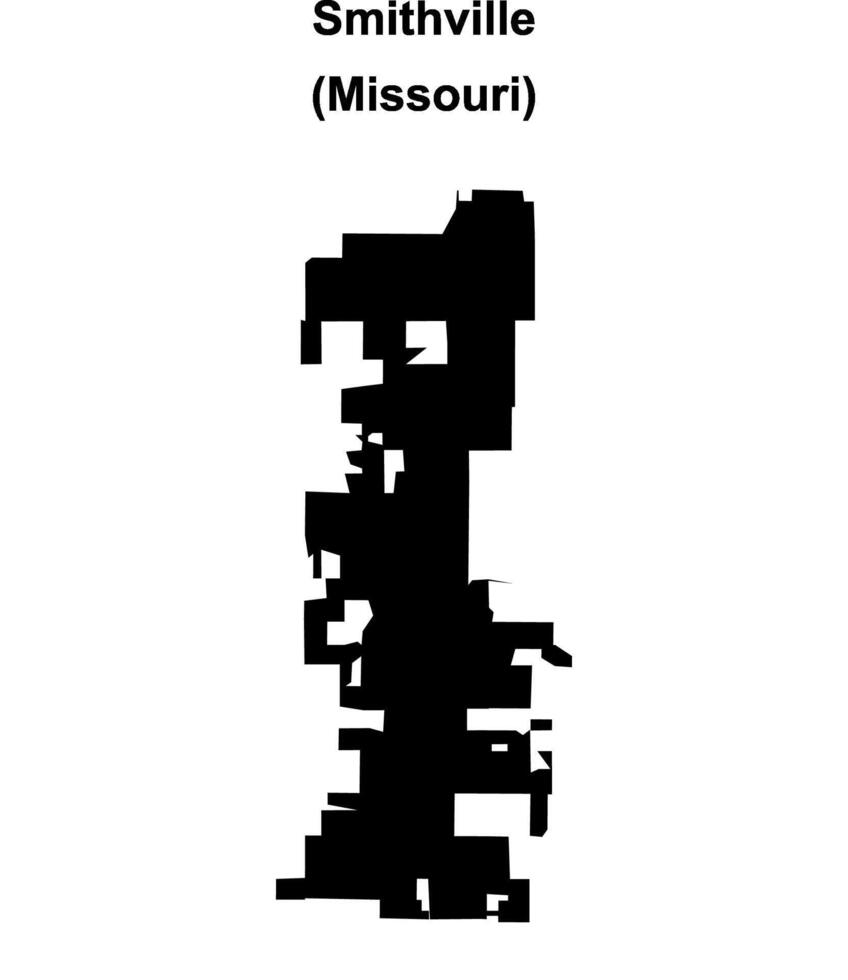 Smithville, Missouri blank outline map vector