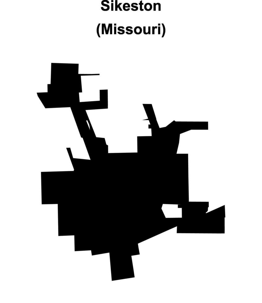 Sikeston, Missouri blank outline map vector