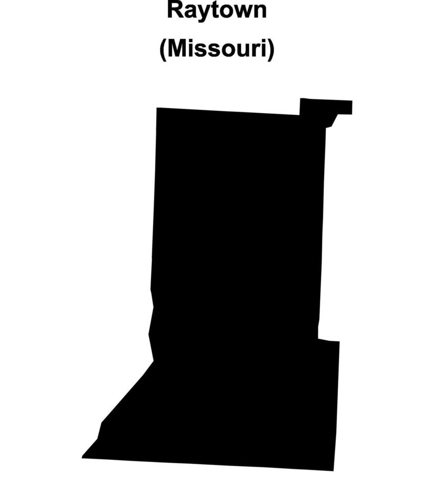 Raytown, Missouri blank outline map vector