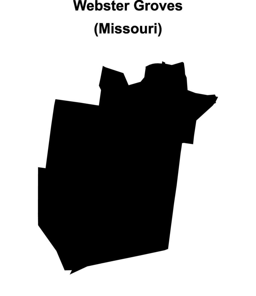 Webster Groves, Missouri blank outline map vector
