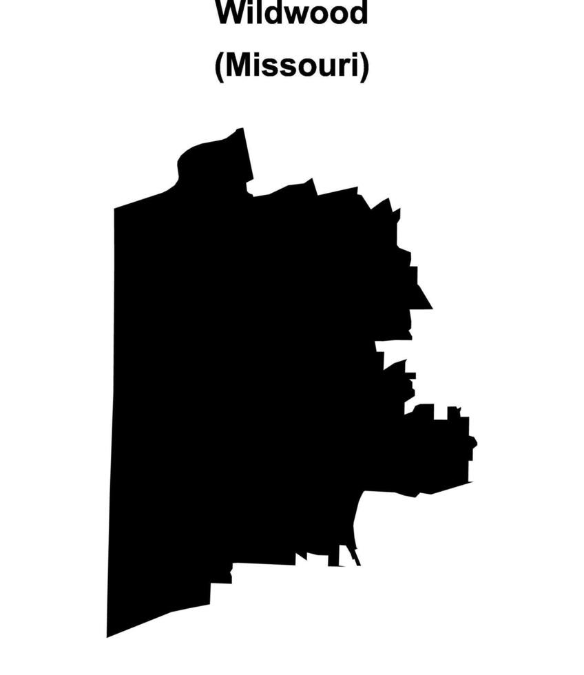 Wildwood, Missouri blank outline map vector